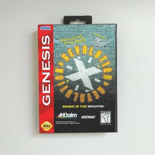 Revolution X - USA Cover With Retail Box 16 Bit MD Game Card for Sega Megadrive Genesis