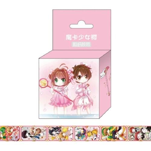 1.5cm*5m Anime Card Captor Sakura Cartoon Washi Tape Adhesive Tape DIY Scrapbooking Sticker Label Masking Tape