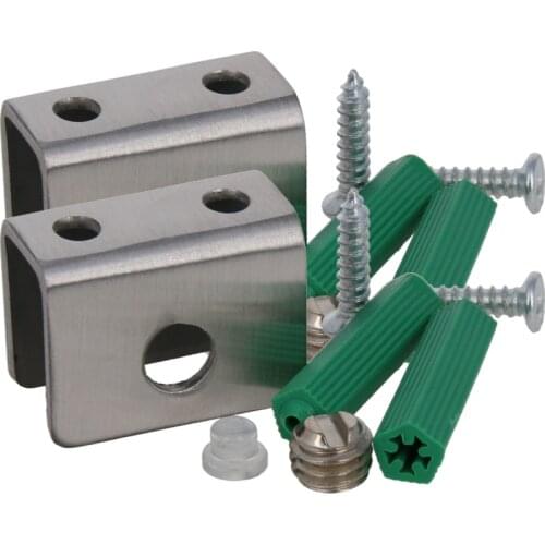 MroMax Glass Fixing Clip Stainless Steel Wire Drawing 28*19*14/36*28*16/46*34*19mm Installation Aperture 5mm Hardware 2/4/10pcs