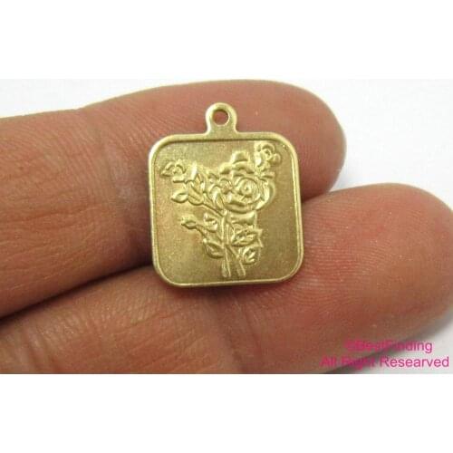 Brass pendant 15x18mm Raw brass Square stampnig tags with letter "forever love" -10pcs R466