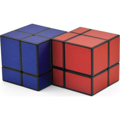 Lefun 2x2 Blue Red Mirror Cubes Magic Cube Anti-stress Toys Educational Cast Coated Magic Cubes Puzzle Toy For Children Adult
