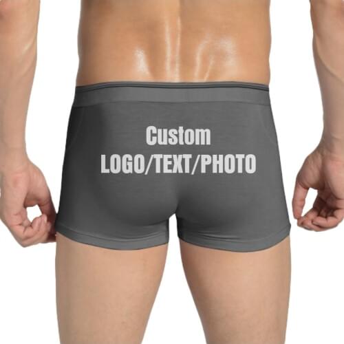 Custom Men Boxer Soft Breathable Underwear Comfortable Panties Underpants High Quality Print LOGO/TEXT/PHOTO
