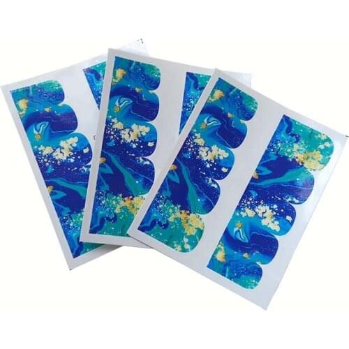 Complex Gradient Marble Nail Art Sticker Fashion Full Cover Image Decals Nail Transfer Water Foils C30