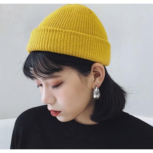 But Knitted Hat Beanie Skullcap Sailor Cap Cuff Brimless Retro Navy Style Beanie Hat New