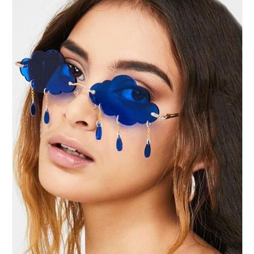 New Fashion Frameless Womens Sunglasses Mens Frameless Classic Sunglasses Men And Women Retro Cloud Tassel Steampunk Sun Glass