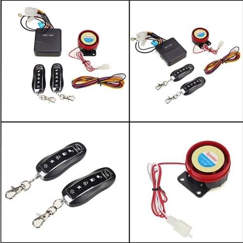 DC 12V Motorcycle Alarms with 2 Remote Controls Universal Scooter Engine Start/Stop Alarm Moto Sensor Anti-theft Security System