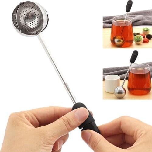 Stainless Steel Fine Mesh Tea Infuser Strainer Mesh Tea Ball Filter Handle Strainer 360 Rotation Infuser Filter Kitchen Supplies