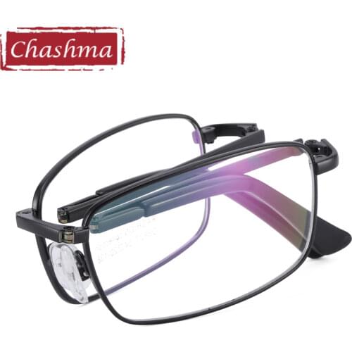 Foldable Prescription Optical Glasses Frame Alloy Eyewear for Men with Case Women Eyewear