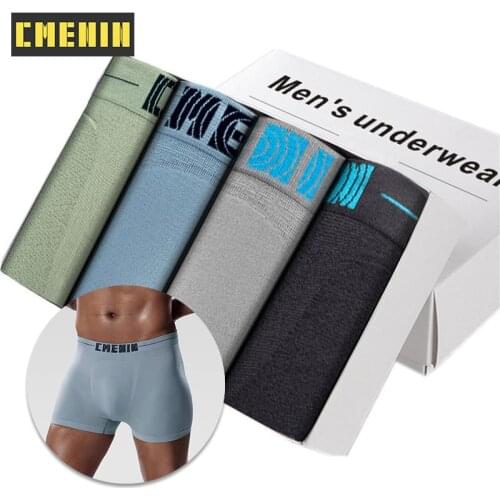 4Pcs/lot Mens Underwear Men Boxer Panties Polyester Mens Underwear Boxershorts Men Boxers Solid Shorts Brand Underpants CM001