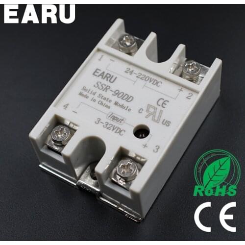 1 pcs Solid State Relay SSR-90DD 90A 3-32V DC Input TO 24-220V DC SSR 90DD SSR-90 DD Industry Control Factory Wholesale Hot