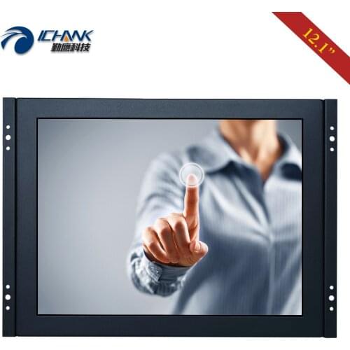 ZK120TC-591R/12.1" inch 800x600 4:3 VGA HDMI USB Metal Case Embedded Open Frame Wall-mounted Touch LCD Screen PC Monitor Display