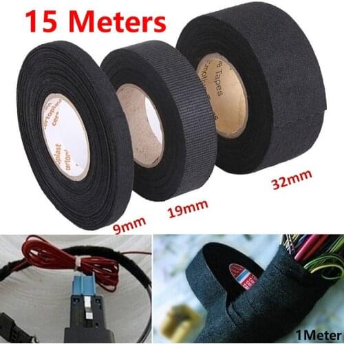 15 Meter Heat-resistant Flame Retardant Tape Coroplast Adhesive Cloth Tape For Car Cable Harness Wiring Loom Protection