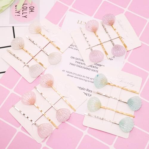 4 Pcs/set Mermaid Shell Hair Pins Women Hair Clips Pins Barrettes Accessories for Women Girls Hair Hair Clip Headdress
