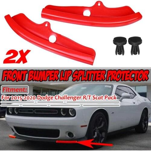 2Pcs Car Front Bumper Lip Splitter Protector Spoiler Diffuser For Dodge Challenger R/T Scat Pack 2015 2016 2017 2018 2019 2020
