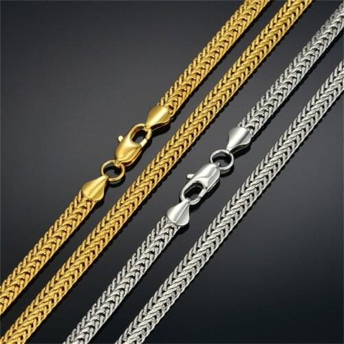 Punk Fashion Necklace For Men Women 6MM Wide Gold Color Snake Link Chain Hip Hop Jewelry Wholesale Long Choker Chains Necklaces