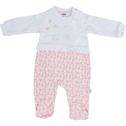 Jaju Baby Floral Patterned Overalls Salmon