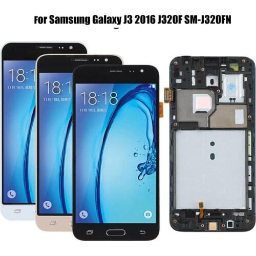 LCD Touch Screen Digitizer Assembly for Samsung Galaxy J3 2016 J320F SM-J320FN Phone Replacement LCD Display Touch Screen + Tool