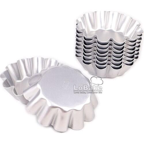 11.8cm chrysanthemum flower shape anodic aluminum alloy pie pan tart mould jelly pudding cup cupcake mousse bake mold