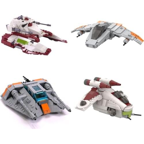 MOC Interstellar Series Combat Flying Fighter War Tank Fighter Building Block Military Plane Snowspeeder Vehicle Bricks Toy Gift