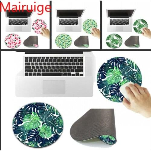 Mairuige Banana Leaves Round Mouse Pad Cactus Customize Your Own Image Good Quality Anti-Skid Table Mats Keyboard Desk Mat