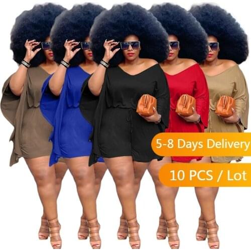 Wholesale Items Oversized Summer Shorts Suits Women Streetwear V Neck Loose T Shirt and Shorts Set Plus Size Women Clothing 5XL