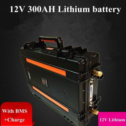 High Power 12V 300Ah Lithium Ion Battery with BMS for Energy Storage Motive Power RV Solar Panel Solar Power System +10A Charger