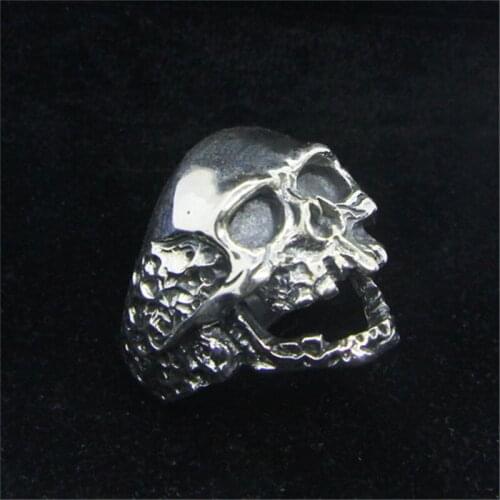 Size 7-15 Free Shipping 925 Sterling Silver Dead Skull Ring Newest Men Boys S925 Biker Skull Ring