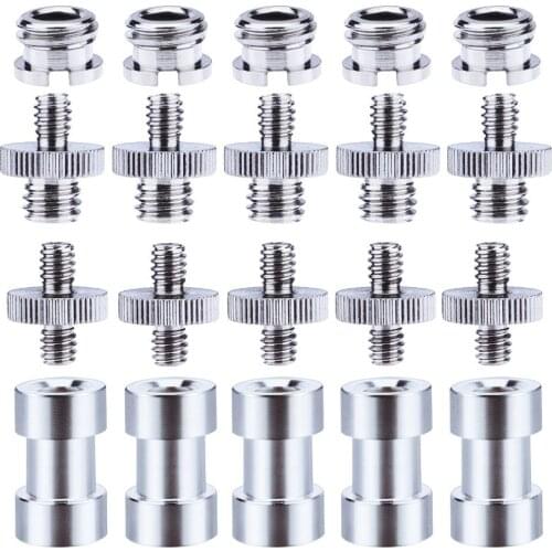 1/4 Inch and 3/8" Converter Threaded Screws Adapter Mount Set for Camera/ Tripod/ Monopod/ Ballhead/ Light Stand/ Shoulder Rig