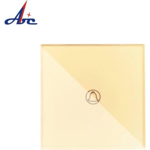 EU Standard 1 Gang 1 Way Doorbell Switch 110VAC/220VAC 86*86*33mm Crystal Glass Panel Touch Screen Door Bell Switch