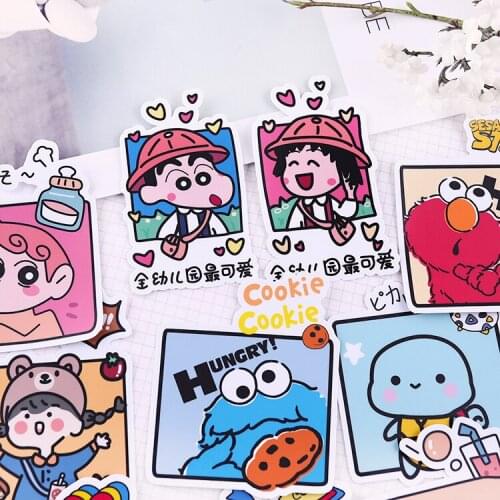 12PCS Cute cartoon anime Stickers Crafts And Scrapbooking stickers book Student label Decorative sticker kids toys