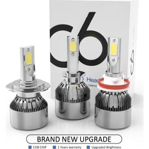 2PCS/lot C6 led Car Headlight H7 LED H4 Bulb H1 H11 HB3 9005 HB4 9006 72W 4000lm 8000lm Auto Lamps Fog Lights 12V Cold White