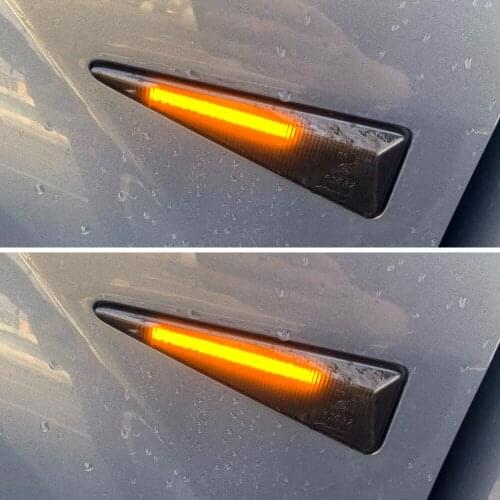 2Pcs For Renault Espace MK4 Megane MK2 Scenic MK2 Vel Satis Wind Sequential Blinker LED Side Marker Turn Signal Dynamic Lights