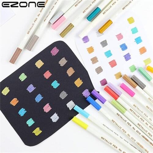 EZONE 20pcs 20 Colors Acrylic Paint Marker Pens Set Painting Art Marker Highlighters for DIY Drawing