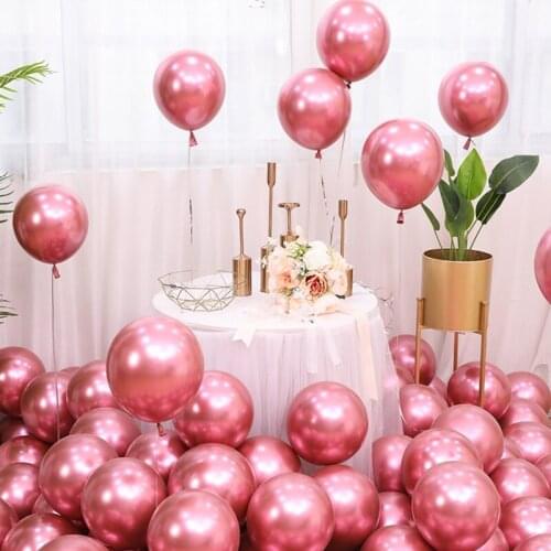 20pcs Metallic Gold Silver Green Purple Ballon Wedding Happy Birthday Latex Balloons Metal Chrome Balloon Air Helium Baloon