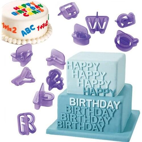 40Pcs/Set Fondant Cake Cookie Mould ABS 3D English Letters Number DIY Biscuit Baking Embossing Modelling Decoration Tool NW