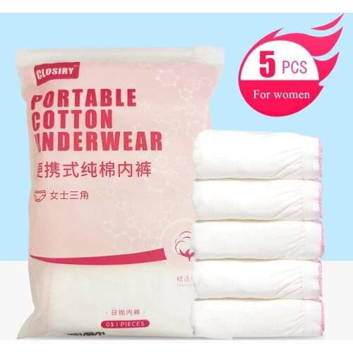 5 PCS Lot Cotton Women Disposable Underwears Outdoor Travel Hotel Sauna For Women Pregnant Panties Portable Mens Briefs