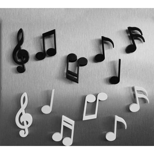 6pcs Music Note Magnet Black Music Musical Notation Refrigerator Sticker Whiteboard Message Fridge Magnetic Stickers