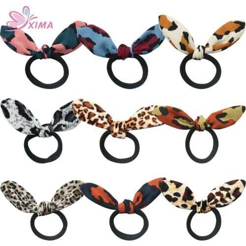 XIMA 9pcs/lot Fashion Leopard Hair Ties Head Bands Lady Women Leopard Ponytail Holder Hairband for Girl Hair Accessories