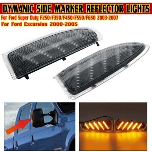 Car LED Side Rearview Mirror Light Turn Signal Indicator Lights for Ford Super Duty F250 F350 F450 F550 2003-2007