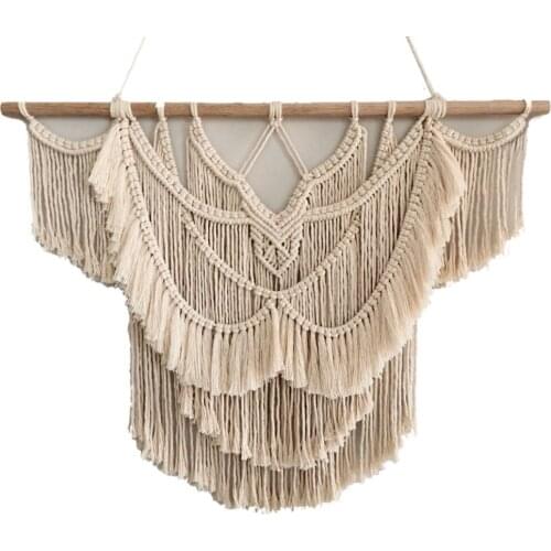 Large Macrame Tapestry Wall Hanging Geometric Art Wall Decor Bohemian Home Bedroom Background Chic Handicrafts Woven Tapestry