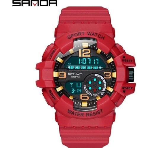 Fashion Sanda Top Brand Military Watch Mens Led Digital G Outdoor Multi-function 30m Waterproof Sports Watches Relojes Hombre