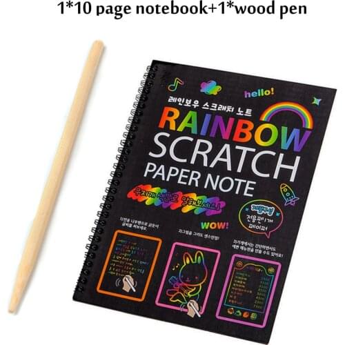Kids Drawing book Magic Color Rainbow Scratch Paper Note Book DIY Drawing Toys Scraping Painting Kids Doodle Educational Book