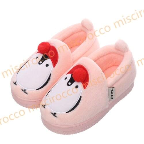 Children winter slippers antiskid boys and girls babys warm cartoon thick bottom cute animals shoes