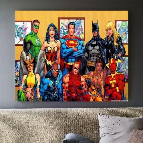 Superheroes Figures Comic Wall Art Canvas Painting Poster Prints Pictures For Bedroom Decoration Home Oil Paintings Decor s