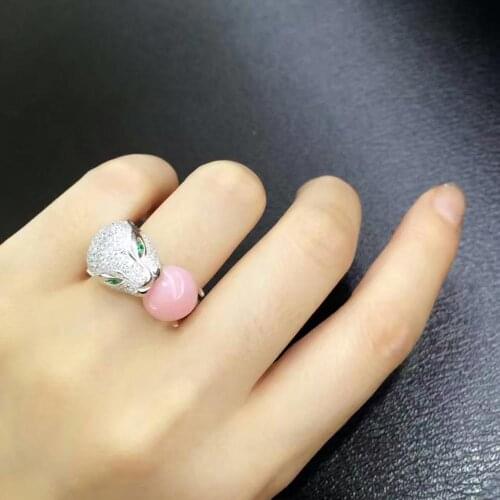 Individuality Fashion Ring natural and Real Pink opal ring 100% Natural real Pink Opal ring 925 sterling silver