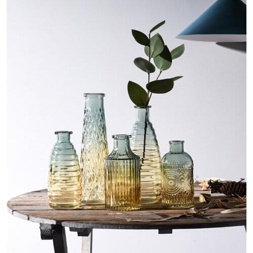 Vases Home Decor Vase Decoration Home Light Luxury Transparent Glass European Retro Style Tabletop
