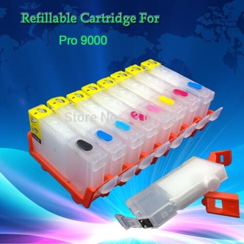 INK WAY CLI-8BK C M Y PC PM G R chipped refillable cartridges for CANON PRO9000,8PCS 1 SET,FREE SHIPPING