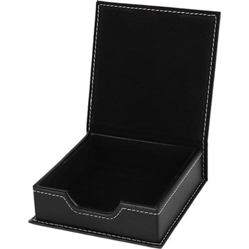 Leather Memo Box Office School Supplies Desk Accessories Organizer Card Holder Note Holder Sticky Note Storage Box