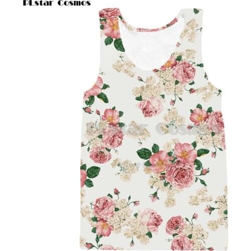 PLstar Cosmos 2018 summer New Fashion vest flowers 3D Print Mens womens Casual Tank tops Drop shipping ZV249