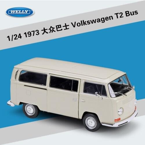 Welly 1:24 Volkswagen 1972 T2 Bus alloy car model Diecasts & Toy Vehicles Collect gifts Non-remote control type transport toy